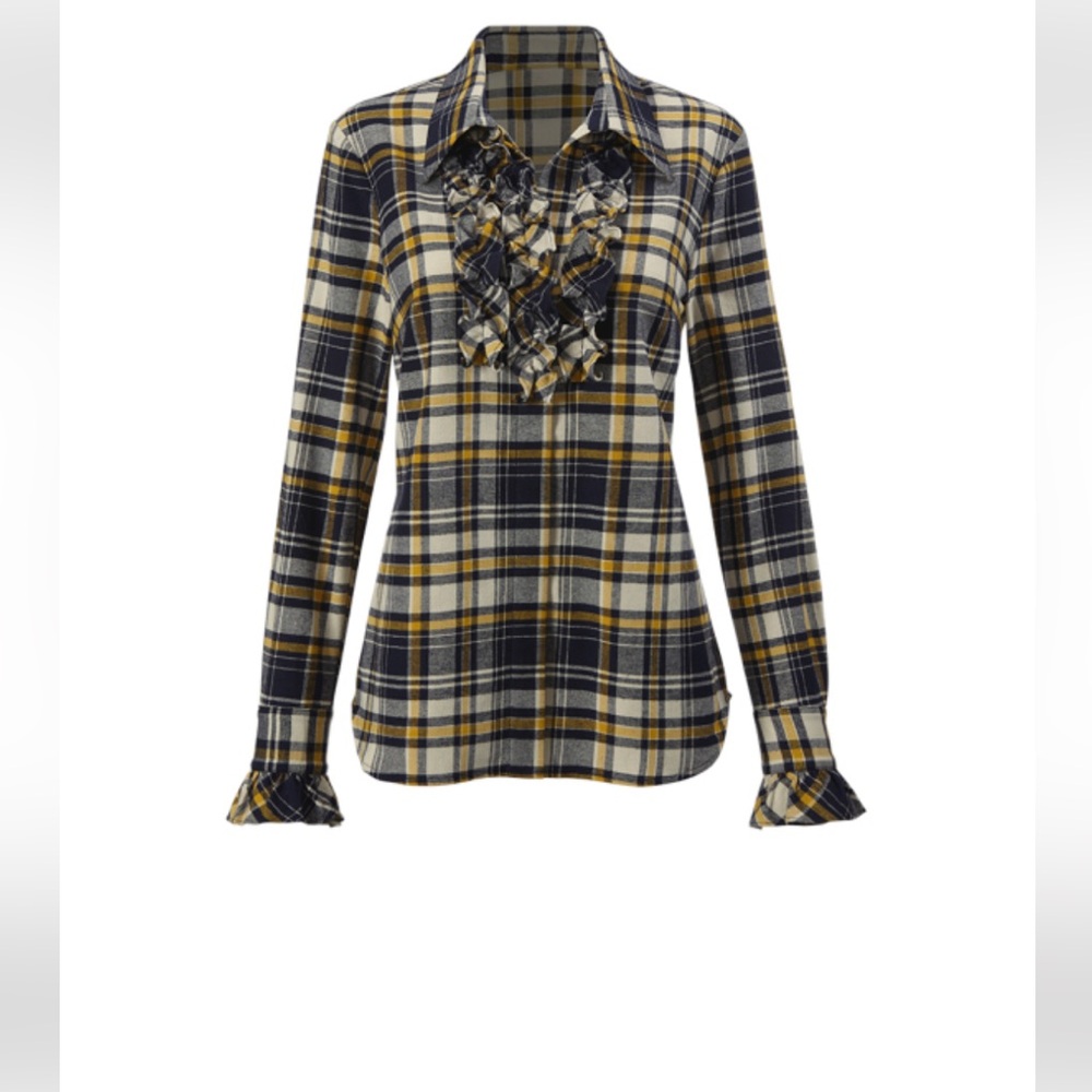Cabi - Seattle Plaid Ruffle Flannel shirt